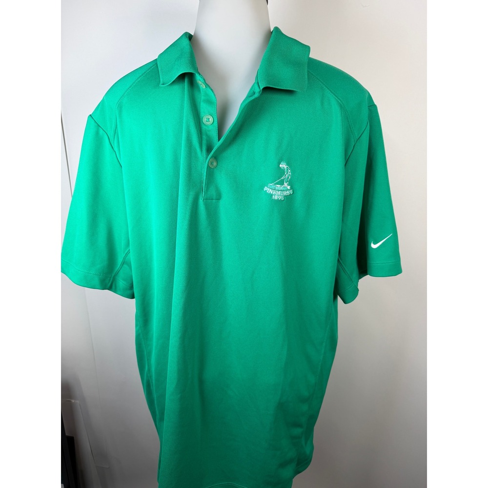 Nike Golf Pinehurst 1895 Dri-FIT Polo Shirt Mens Large Green Short Sleeve L